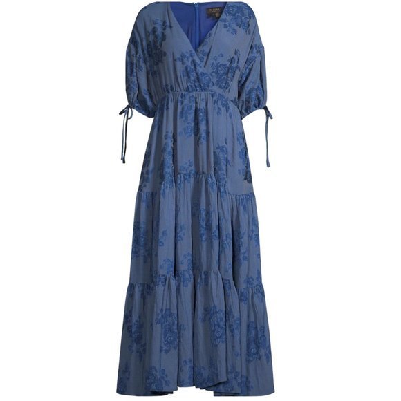 NWOT TED BAKER Zilda-Puff Sleeve Midi with Fixed Wrap‎ Front (5) - Picture 4 of 14